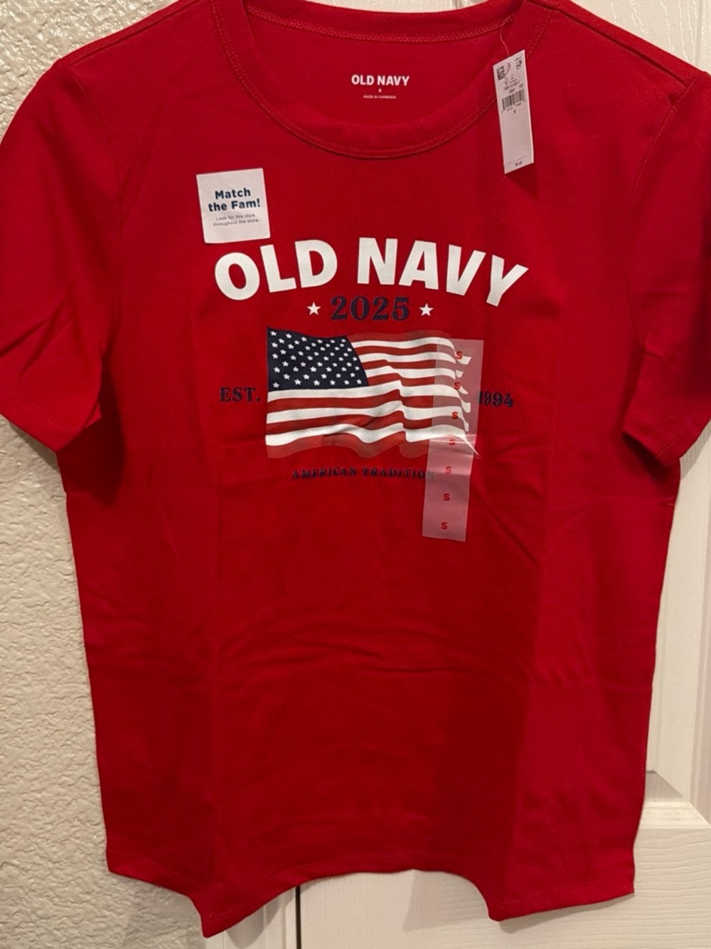 Old Navy Red Graphic Flag Tee